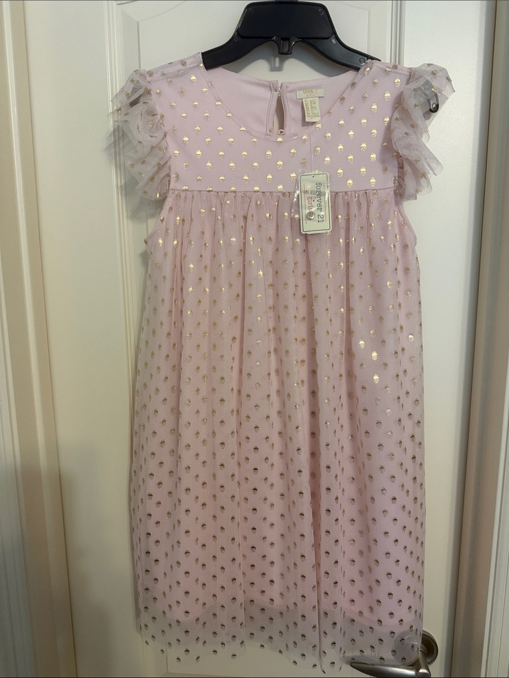 Forever 21 Pink Dress with Gold Dot Accents - Girls